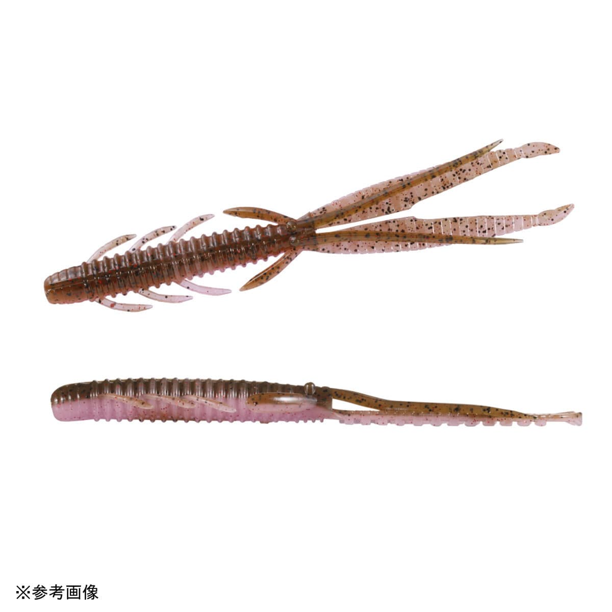 O.S.P Worm DoLive Shrimp 3inch Green Pumpkin/Pink & Red Flake