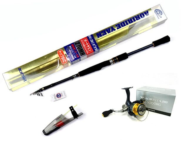 あおりねっと オリジナルヤエン釣り ロッド&リールセット アオリライド ヤエン 270MH ARY27MH + 13アオリスタBB C3000HG 【一部地域を除き送料無料】 アウトガイド 2.7m アオリイカ釣り 軽量 コンパクト シマノ リール 釣竿 ボート釣り イカダ 磯釣り ショートレングス