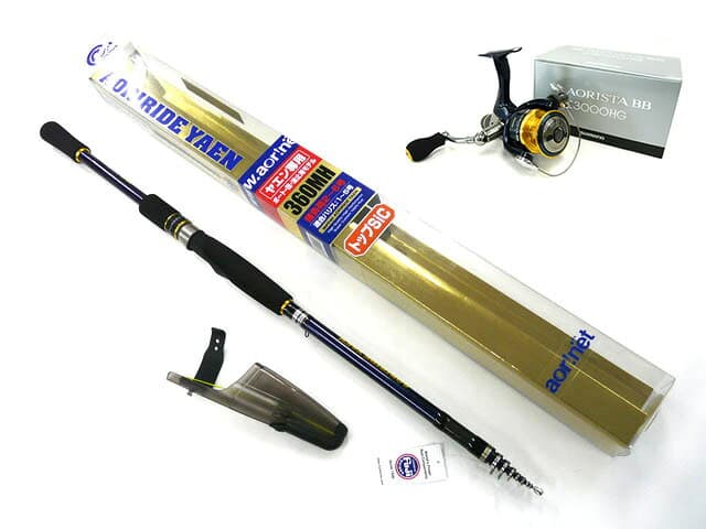 あおりねっと オリジナルヤエン釣り ロッド&リールセット アオリライド ヤエン 360MH ARY36MH + 13アオリスタBB C3000HG 【一部地域を除き送料無料】 アウトガイド 3.6m アオリイカ釣り 軽量 コンパクト シマノ リール 釣竿 ボート釣り イカダ 磯釣り ファイティングレバー