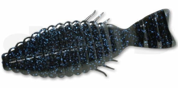 Deps Worm Bull Flat 3.8inch #07 Black/Blue Flake