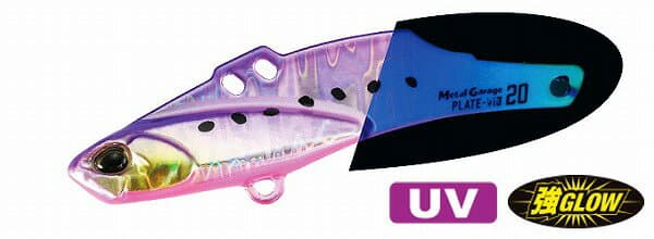 DUO Metal Garage Plate Vibe 20g Tachiuo Color UV Purple Iwashi Glow Tail