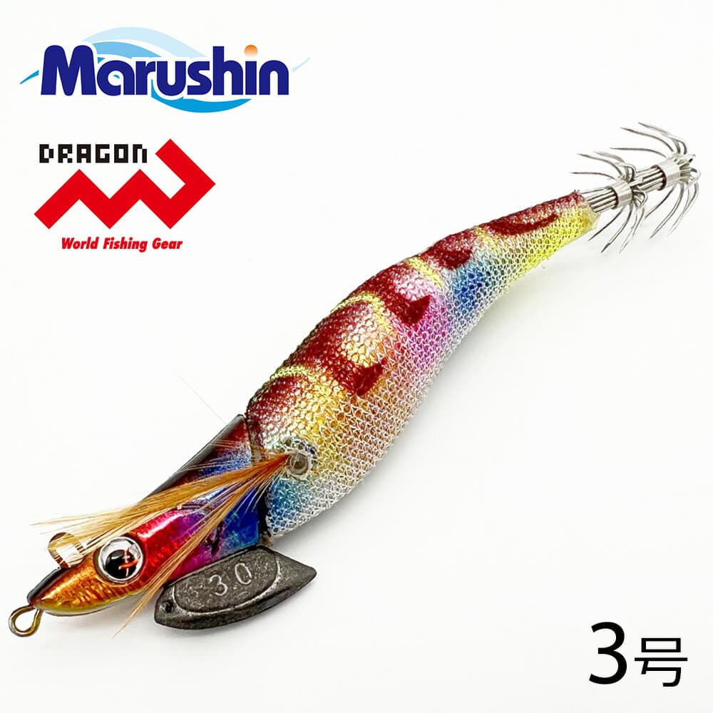 Marushin Heat & Beat Squid Lure Red Brown 3