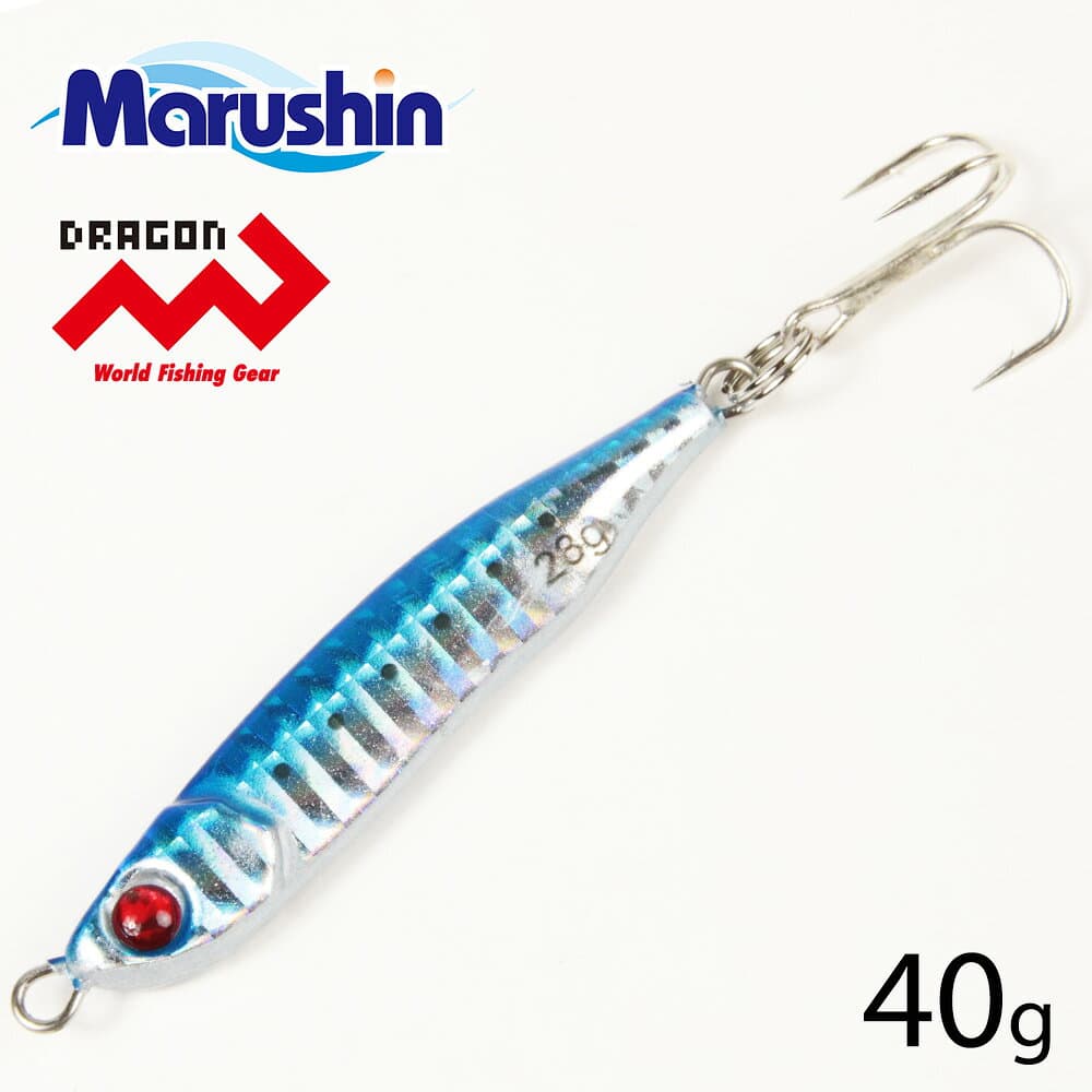 Marushin Metal Jig GTO Blue 40g Jig Spoon with Treble Hook
