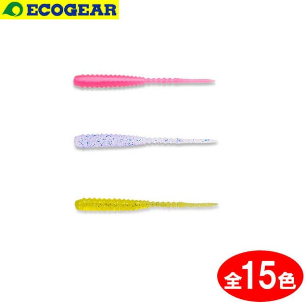 Ecogear Worm Aji Shokunin Aji Must 2inch #017 Clear/Silver Flk