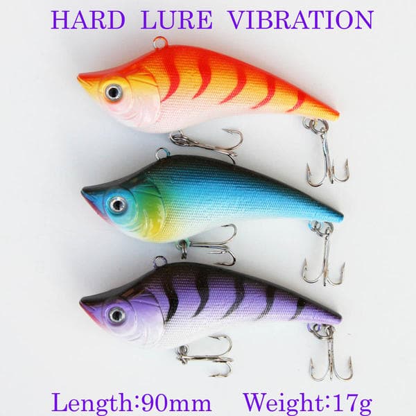 ルアーフィッシング用 バイブレーション ハードルアー 3個 セット 90mm/17g ライル入り R12VIBL03 メール便送料無料