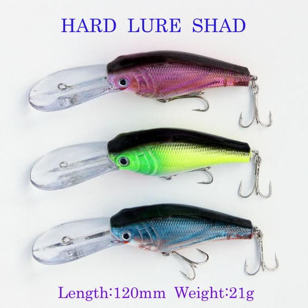シャッド 3個 120mm/21g R12WB0903 ルアーフィッシング 用 ハードルアー メール便送料無料