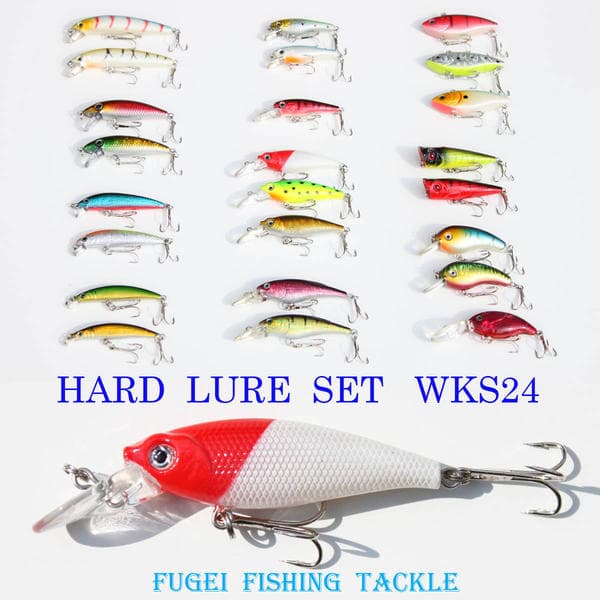 24-Piece Lure Set for Bass Fishing Hard Lure