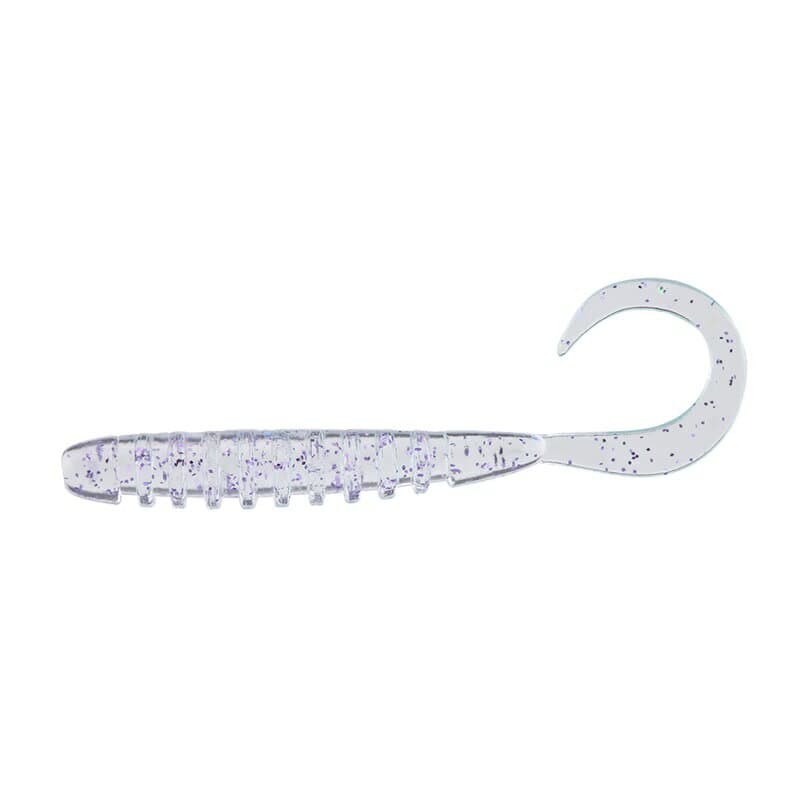 Jackall Worm Tide Curly 2.8inch Clear Prism Neon