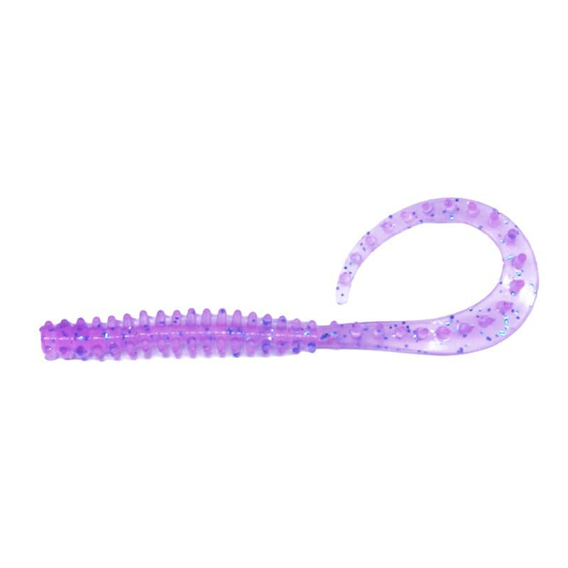 Crazy Ocean Umikemushi Curly HF 2.8 inch #109 Clear Purple Glitter / UV