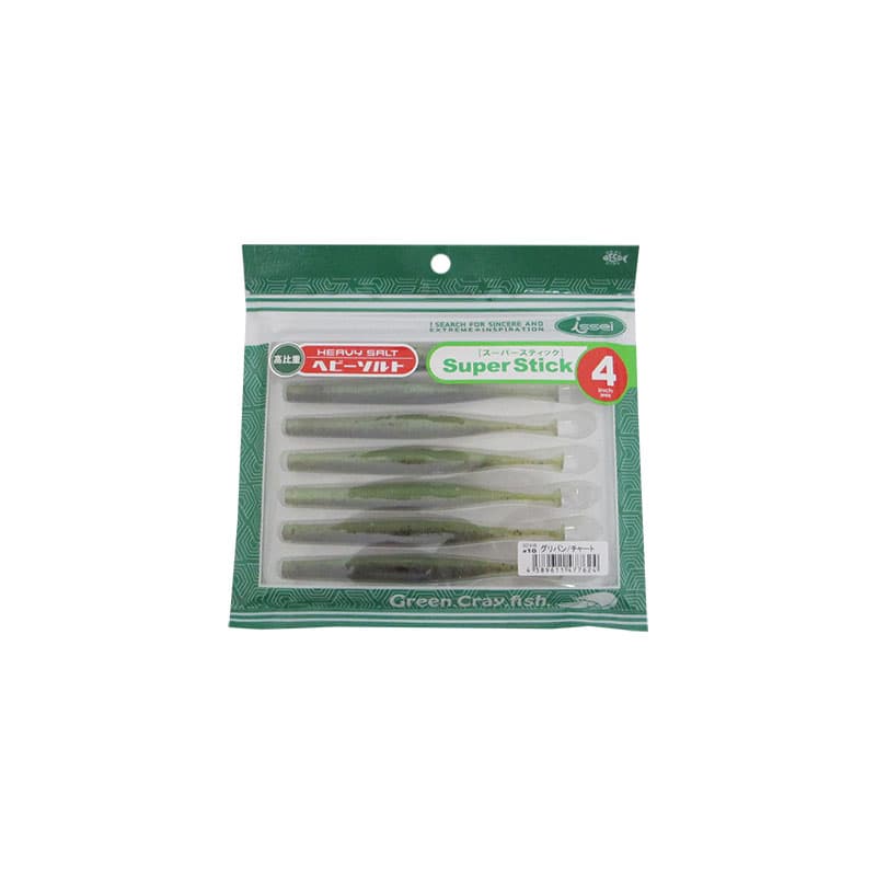 Issei SuperStick 4 inch Heavy Salt #10 Green Pumpkin/Chartreuse