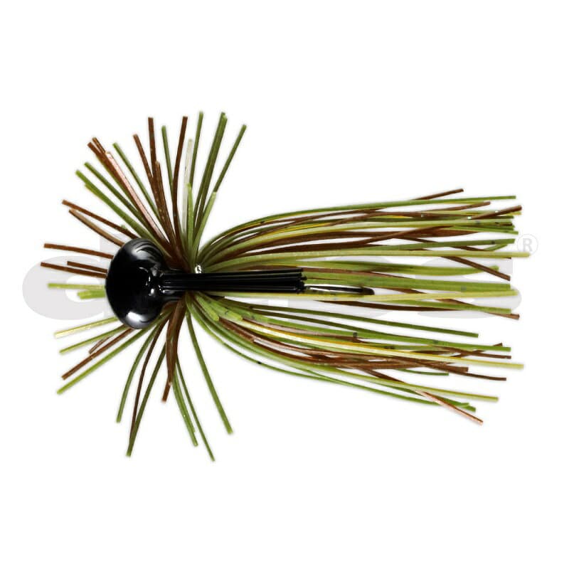 Deps Clinghead Jig 5/8oz #62 Light Green Pumpkin / Scuppernong Blue Flake