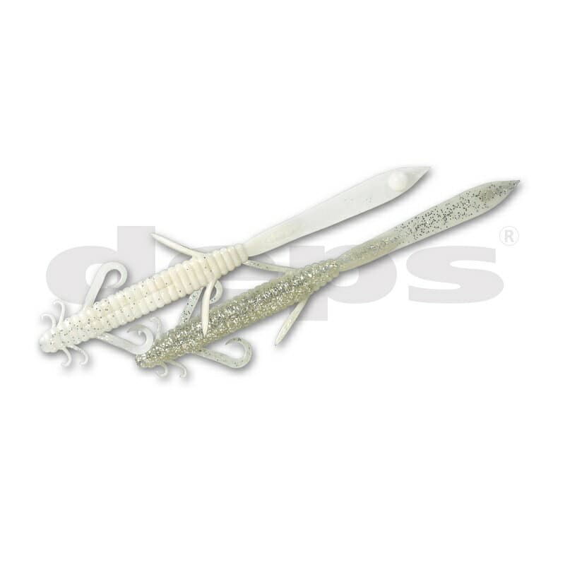 Deps Death Adder Lizard 8 inch #31 White Clear/Silver Flake