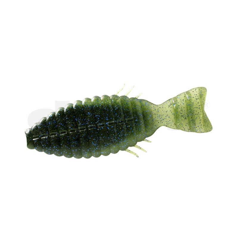 Deps Worm Bull Flat 3.8inch #124 Watermelon light/Blue Flake