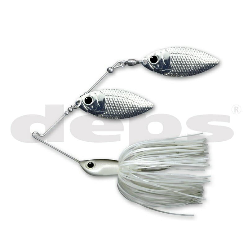 Deps Spinnerbait B Custom 5/8oz Double Willow #12 White Carp