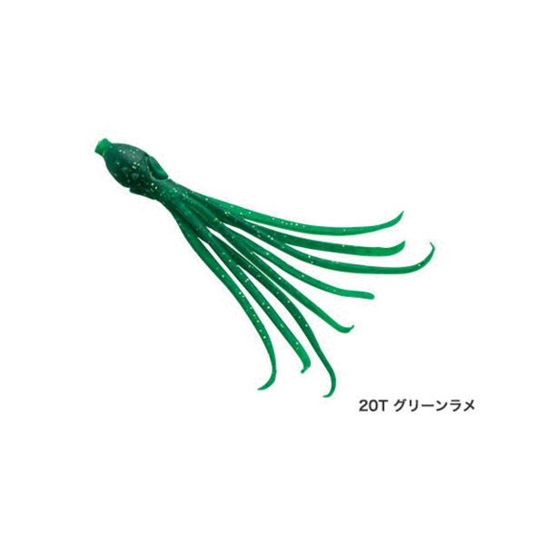 ≪'17年3月新商品！≫ シマノ 炎月 集魚ネクタイ イイダコベイビー EW-008Q 20T グリーンラメ 100mm 【6個セット】