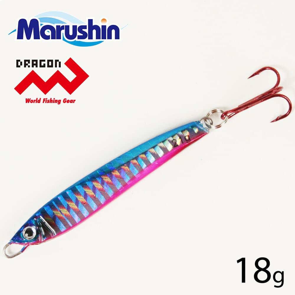 Marushin Metal Jig Desire Blue Pink 18g Red Needle Treble Hook