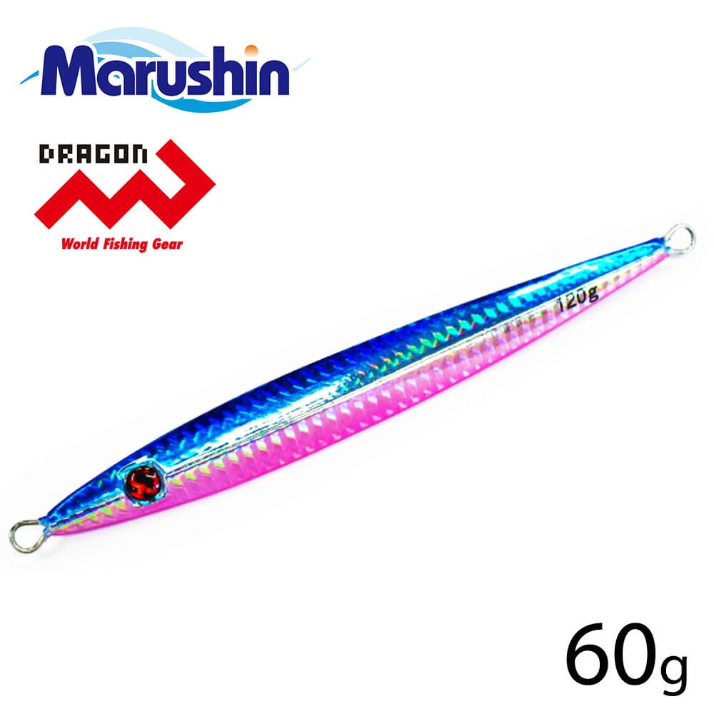 Marushin Metal Jig Four Edge Jaggy Blue Pink 60g