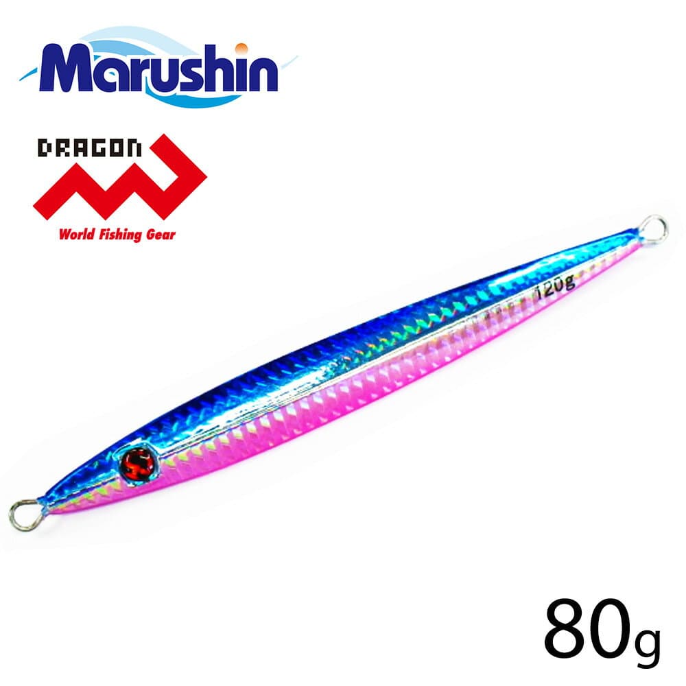 Marushin Metal Jig Four Edge Jaggy Blue Pink 80g