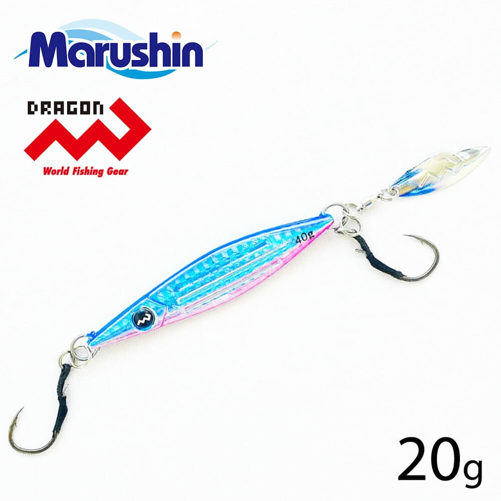 マルシン 直伝ジグ 海舞 ブルーピンク 20g メタルジグ ハードルアー シーバス ルアー ソルトルアー ソルトウォーター ジギング シングルフック ヒラメ マゴチ キジハタ カサゴ メッキ アジ メバル カマス イサキ カツオ ヒラマサ カンパチ