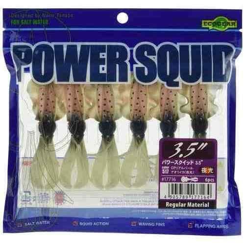 Ecogear Power Squid 3.5 517 CP Real Pearl Squid (Glow)