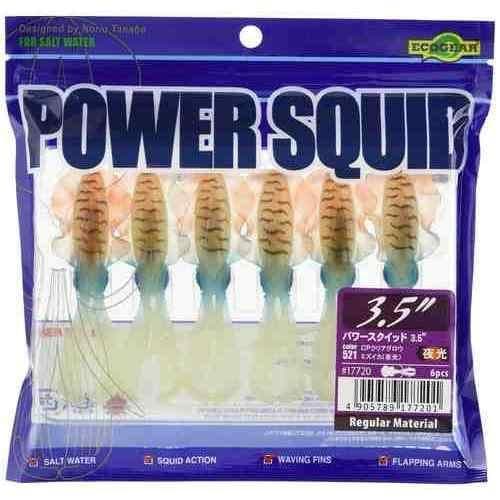 Ecogear Power Squid 3.5 521 CP Clear Glow Mizuika (Luminous)