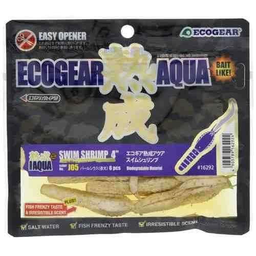 Ecogear Jukusei Aqua Swim Shrimp 4 J05 Pearl Shirasu (Glow)