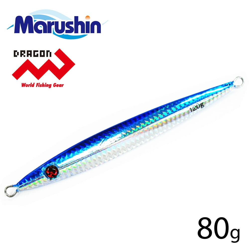 マルシン メタルジグ Four Edge Jaggy ブルー 80g フック無し フォーエッジ ジャギー ハードルアー ロングジグ オフショア ジギング ルアー 太刀魚 サンマ サワラ ソルトルアー ソルトウォーター 大物 大型 ヒラマサ ブリ カンパチ 青物 タイ マグロ ワラサ ハマチ