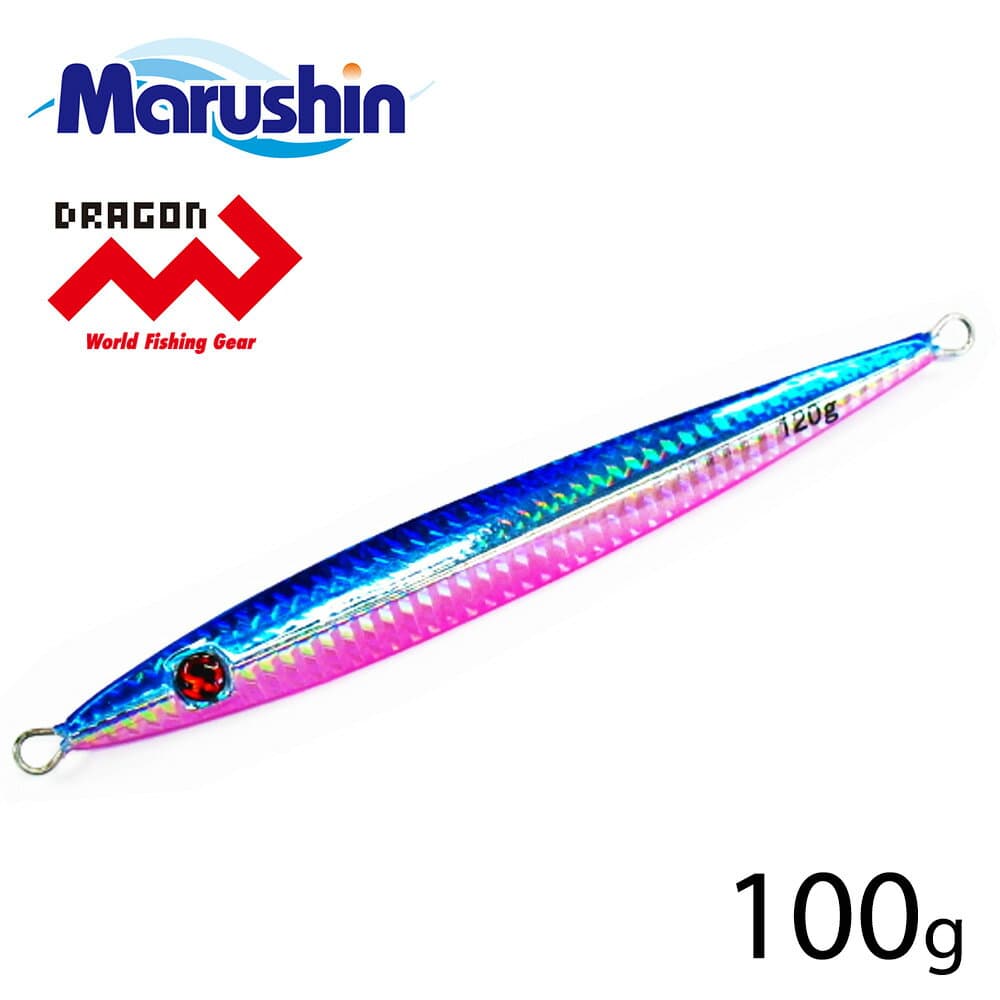 Marushin Metal Jig Four Edge Jaggy Blue Pink 100g