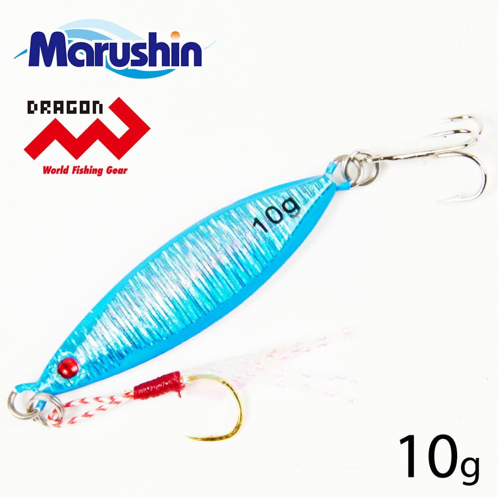Marushin Metal Jig Little Giant Blue Silver 10g Treble Hook