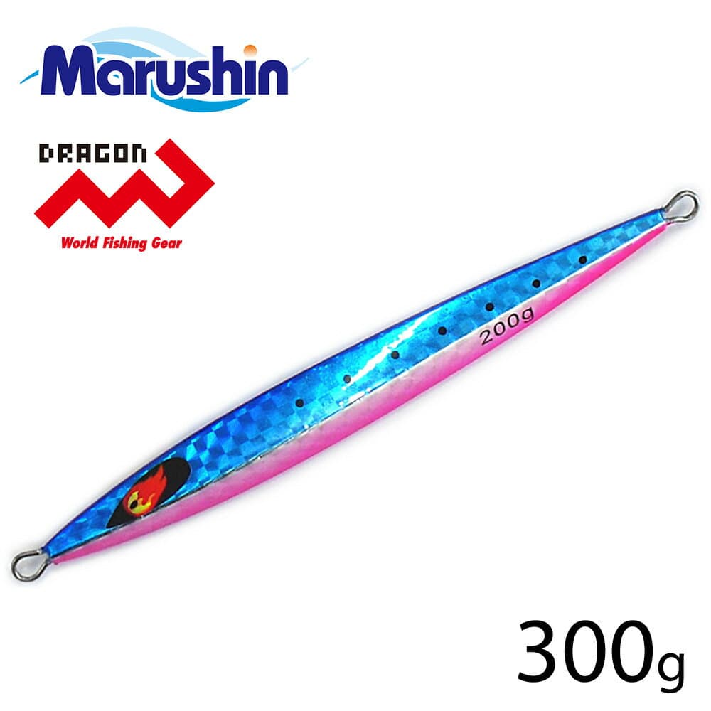 Marushin Metal Jig Amber Jack Blue Pink 300g Hookless Hard Lure Long Jig Offshore Jigging Lure Mackerel Saury Spanish Mackerel