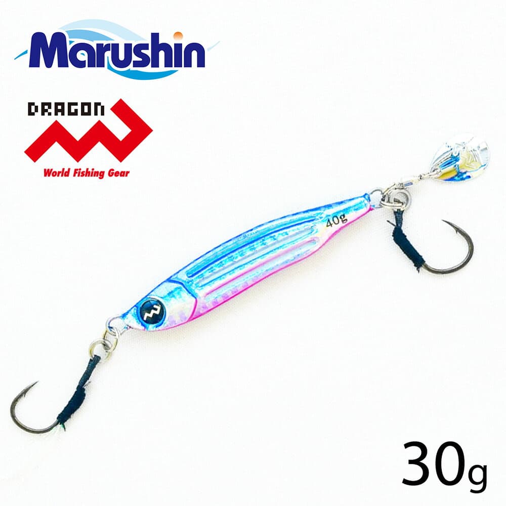 マルシン 直伝ジグ 海波 ブルーピンク 30g メタルジグ ハードルアー シーバス ルアー ソルトルアー ソルトウォーター ジギング シングルフック ヒラメ マゴチ キジハタ カサゴ メッキ アジ メバル カマス イサキ カツオ ヒラマサ カンパチ
