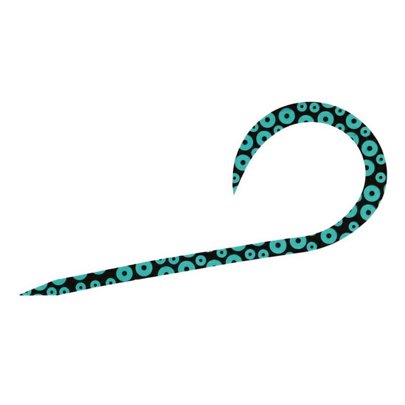 Daiwa Koga Silicone Necktie Single Curly R 3 Pack - Octopus Leg Green