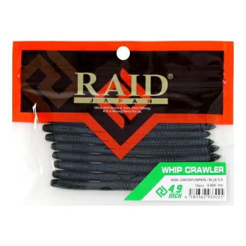 Raid Japan WhipCrawler 4.9in Green Pumpkin/Blue Flake
