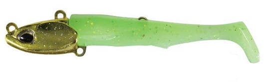 DUO Beach Walker Jumgo Shad Set 27g MCC0753 UV Gold Aurora (UV Lime Glow Gold)