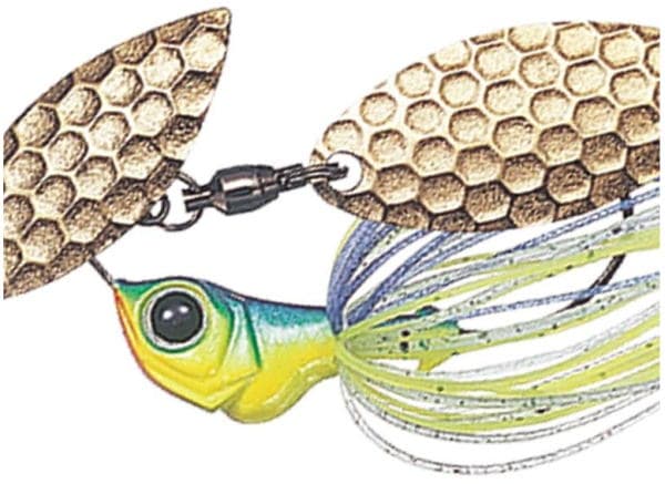Evergreen Spinnerbait MoDO D Zone Fry 1/4oz Tandem Willow #19 Blue Back Chart (Gold)