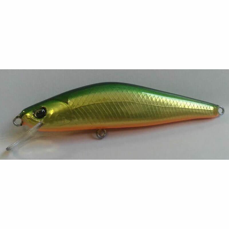 ランブルベイト ハオリ ウッドミノー S 64mm 緑金オレンジベリー