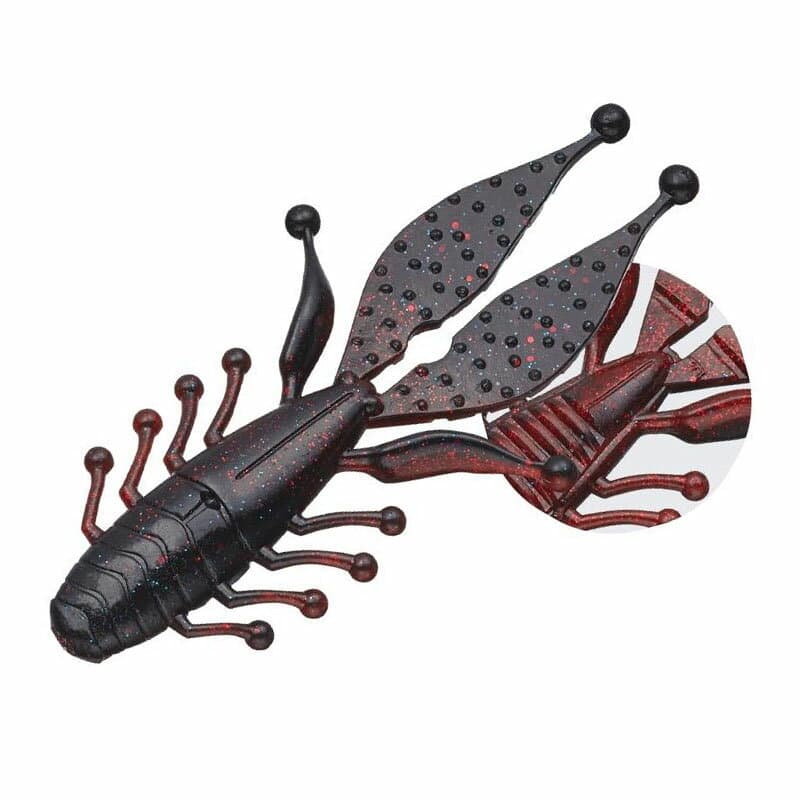 Evergreen Worm Kicker Bug 4inch #08 Black/Red Claw