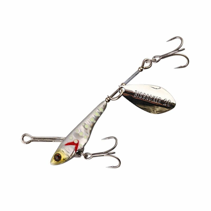 Jackall Big Backer Spin 20g Magma Silver / Glow Dot