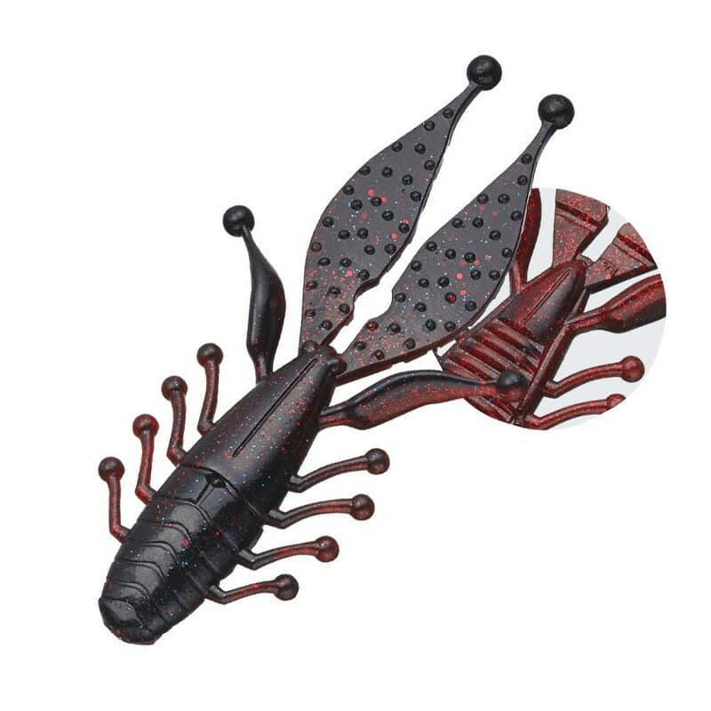 Evergreen Worm Kicker Bug 3.3inch Fat Baby #08 BK/Red Claw