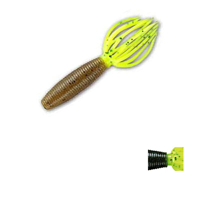 Smith Baby Fat Ika 80mm #363-156 Green Pumpkin / Black & Smoke Blue Flake / Chartreuse Tail