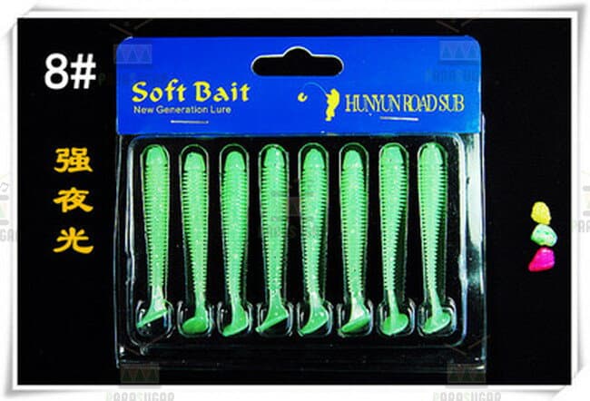 ☆ 爆釣ソフトルアー ワーム シャッドテール グリーン 約2.3インチ 8個入り ☆ バス 根魚 アジ メバル 穴釣りに♪