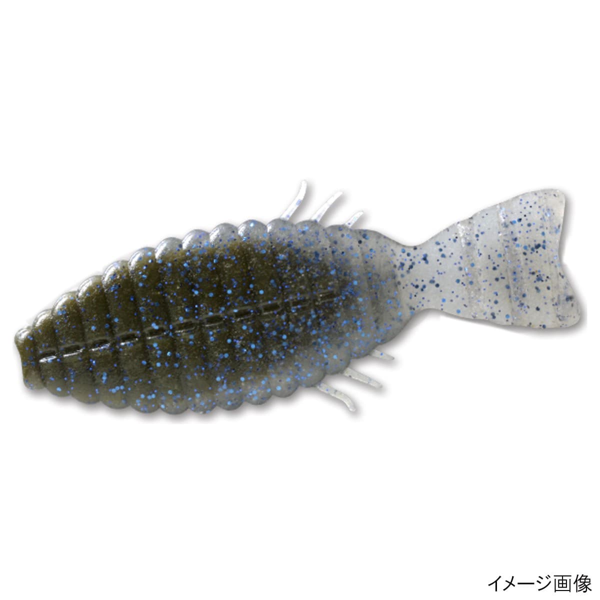 Deps Worm Bull Flat 3inch #123 Green Pumpkin/Blue Flake Smoke Blue Flake