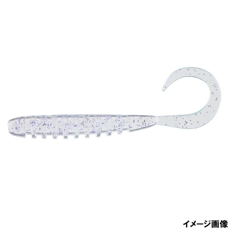 Jackall Worm Tide Curly 2.0inch Clear Prism Neon