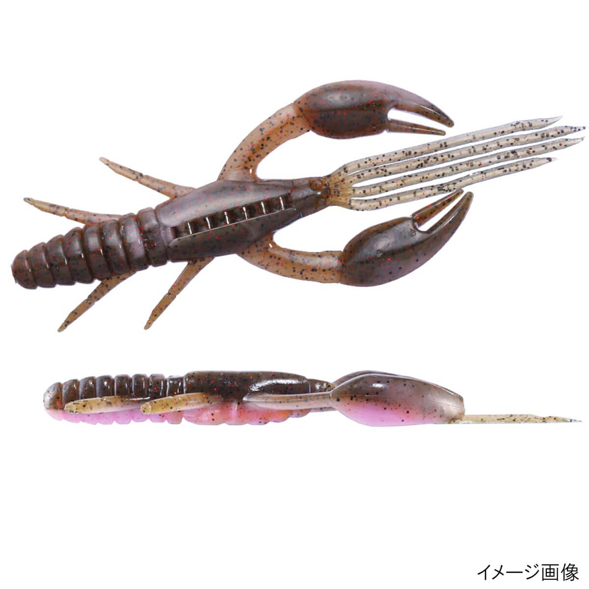 O.S.P Worm DoLive Craw 4inch TW155 Green Pumpkin/Pink & Red Flake