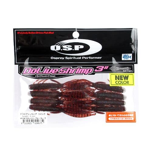 O.S.P Worm DoLive Shrimp 3inch W034 Scuppernon Blue Flake