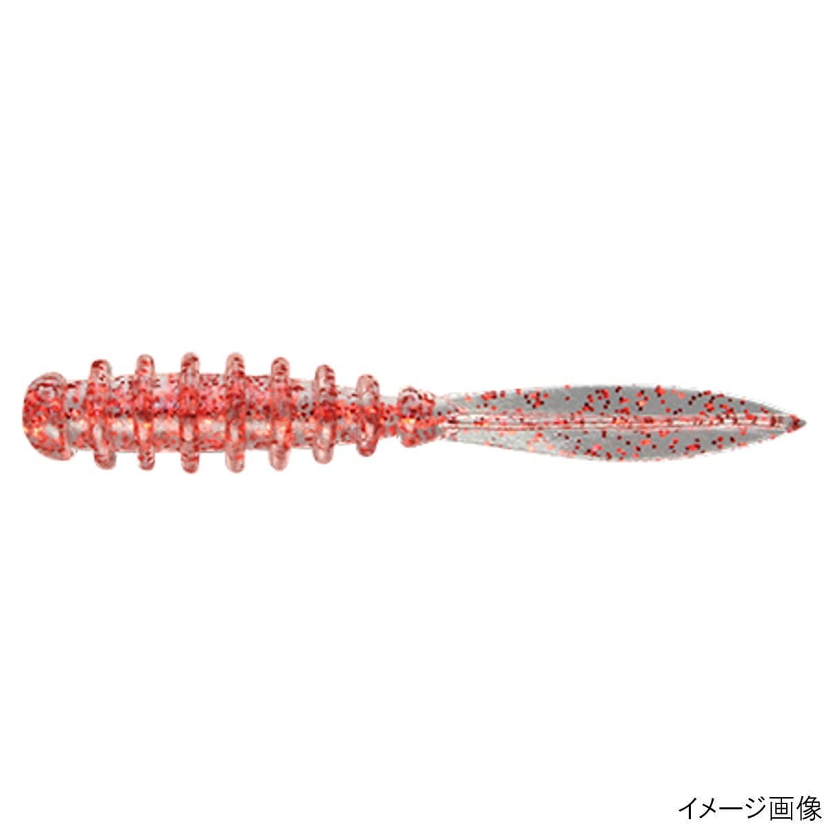 Jackall Worm Peke Ring 2.0inch Clear Red Flake