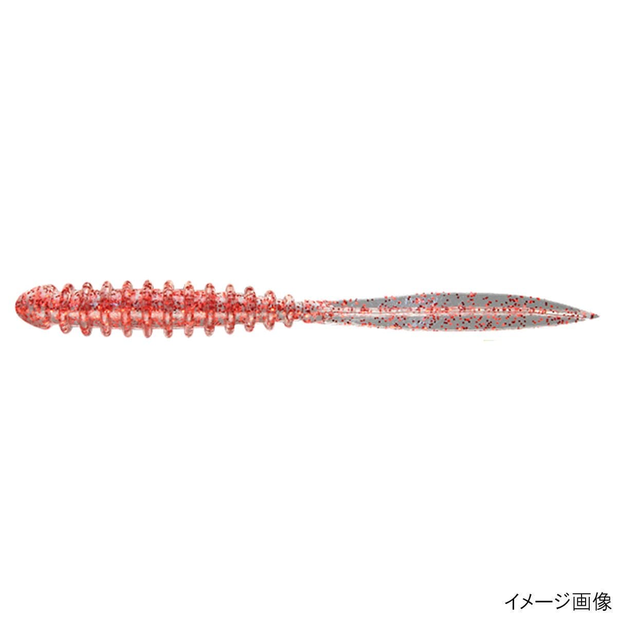 Jackall Worm Peke Ring 2.5inch Clear Red Flake