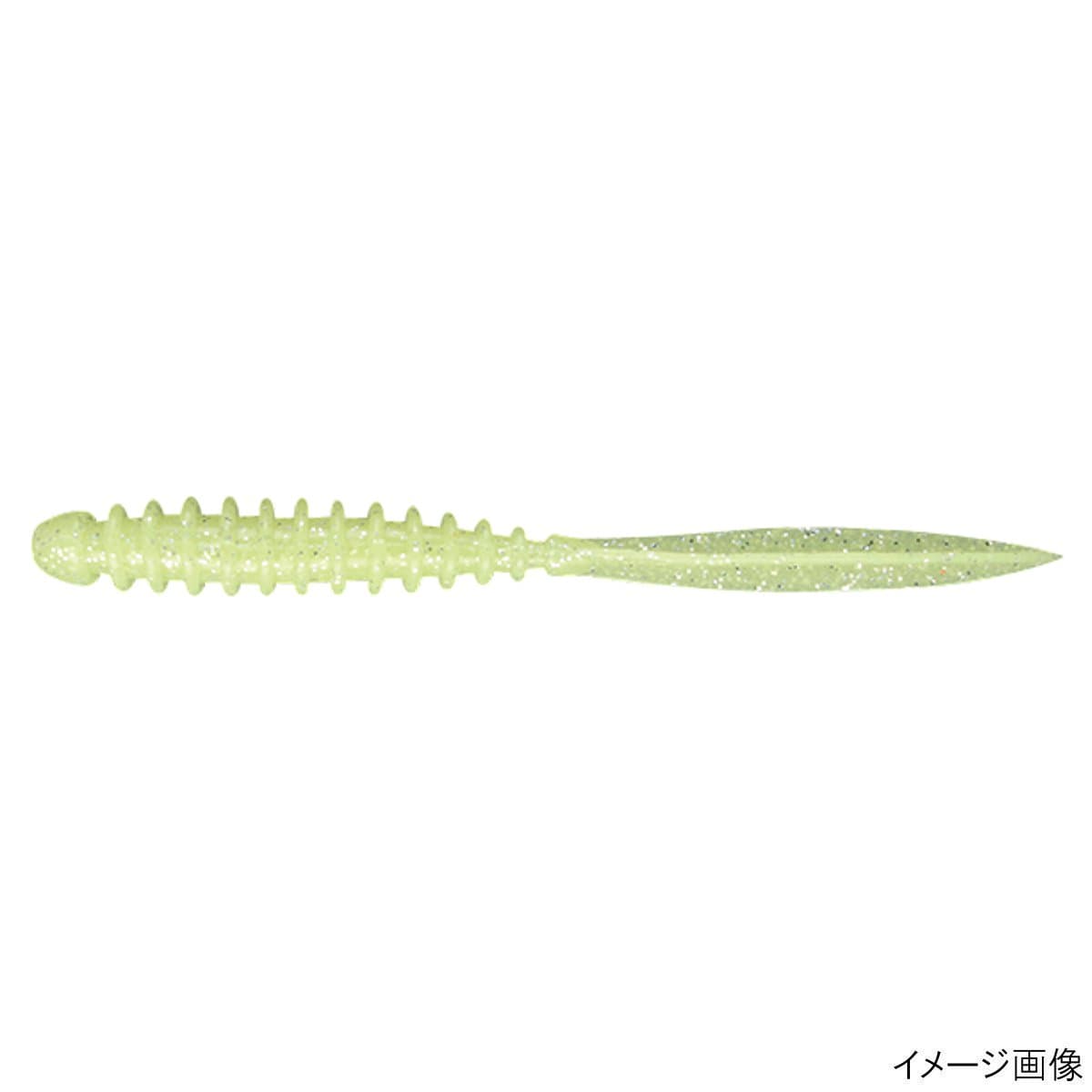 Jackall Worm Peke Ring 2.5inch Glow ChartSilver Flake