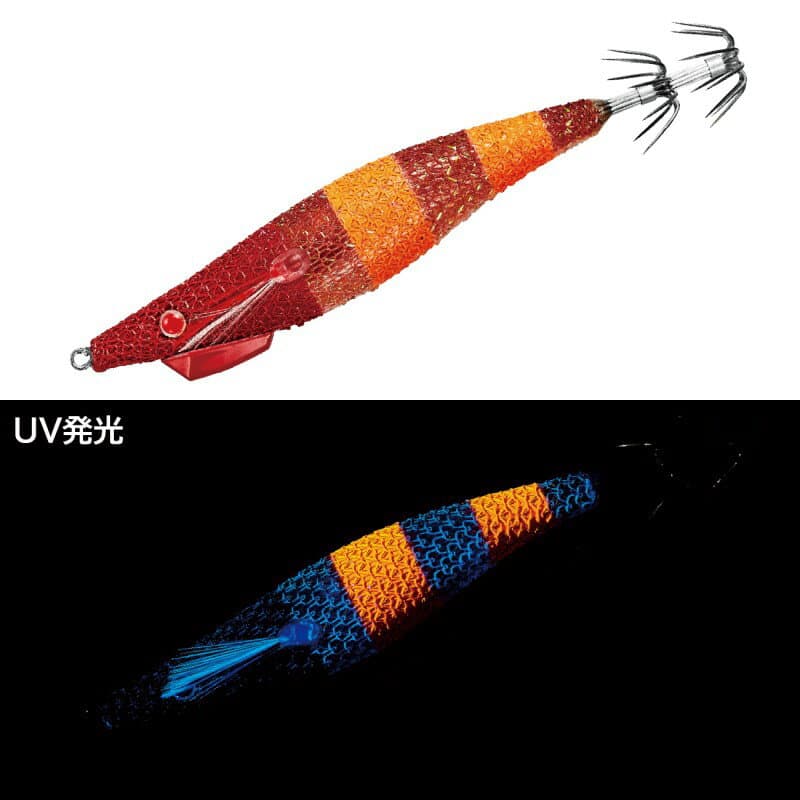 Gamakatsu Speed Metal Egi Dropper Slim 95F #12 Red Head / Red Ebi Zebra