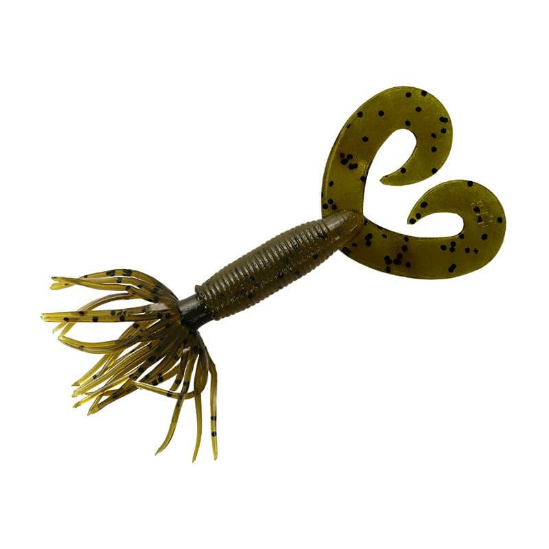 Smith Yamamoto Baits Flappin Grub Double Tail 2.5 inch 297 Green Pumpkin Pepper